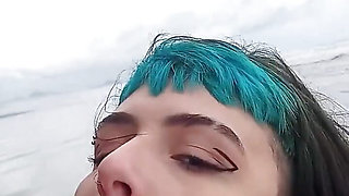 Influencer Sucking Dick in Public on a Beach