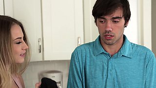 Teen stepsister teases and rides stepbro