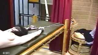 Mature sub gets whipped and fisted in a bdsm session