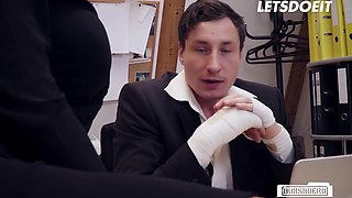 Big titted Roxxy fucks her boss right in the office