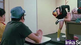Sex school lesssion: latina girl with twintails gets pounded doggystyle