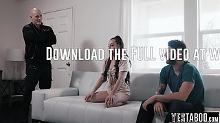 Petite mommy fucks a goon to save stepbro