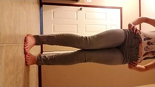 Amateur striptease and Solo masturbation