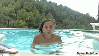 Shrima Is Enjoying in Beautiful Pond