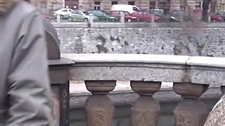 Huge tits brunette gets smashed in her shaved pussy