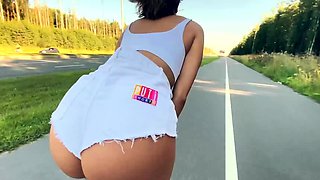 Anal Close Up Latina in Booty Shorts