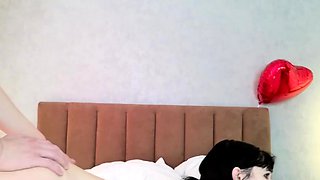 Hot slim body teen brunette get facial after hard pounding
