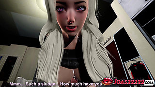 Cowgirl Sex with Big Tits Blonde in the Office with Massive Cumshot - 3D POV Animation