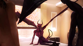 Demons from Hell fuck big tits beauty. 3D Porn Cartoons