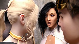 Anna's steamy threeway action in the stall with MissKitty2K