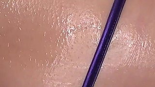 Itsuka Momooka Covers Rabu Saotome in Hot Oil and Fucks Her with a Dildo - It Runs Down Her Thighs! Watch Her Drip!