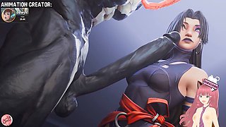 Venom dominates Psylocke and fills her up with symbiotes in this wild animation featuring Jazziuu