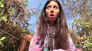 Caught a Pissing Girl and Took Her to the Mountains to Fuck