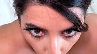 Busty Sarah Arabic Looks Sexy With Cum On Her Huge Tits