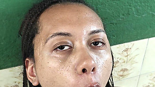 Submissive Being Humiliated and Swallowing a 6 Inch Cucumber