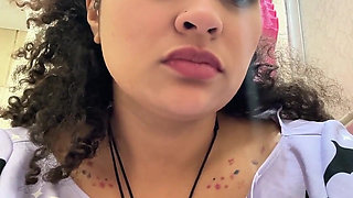 Gassy Milk-intolerant Girl on the Toilet and Farting