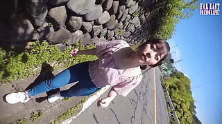 Slick Outdoor Tease with a Pink Tipped F Cup Beauty Soaked in Oil Part 1