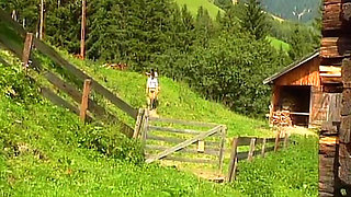 Amazing orgy action with big boobed German sluts in the wood cabin