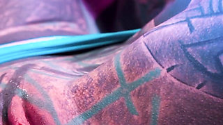 Tattoo Girl Solo Double Penetration with Toys - Anal Mastrubation - ATM, Goth, Punk, DP
