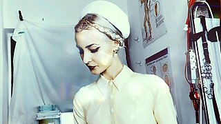 Small titted teen amateur loves riding a big cock on couch