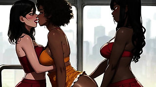 Big Titty Lesbian Hentai MILFs Drink Each Others Milky Tittys on the Bus in New Spicy Toons Hentai!