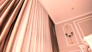 Glamour babe with big boobs masturbates in lingerie