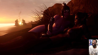Large Futa Cock Waifu Gets Ass Fucked and Shoots Thicc Large Cum Loads Everywhere, Shadowheart Jerks off a Futa