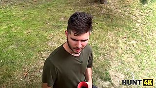 Blonde Babe Rides Stranger's Cock in Woods While BF Watches - Cuckold HD Sex