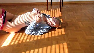 Orgasm of blonde Teen with big boobs