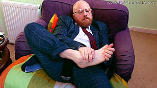 Hairy Trans Business Man Squirting in His Briefs