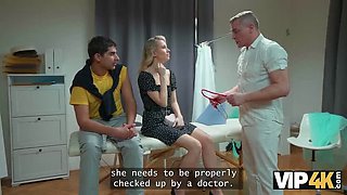 Hot Blonde Doctor Plays With My Tits & Pussy in 4K HD - Cheating Wife Fuck