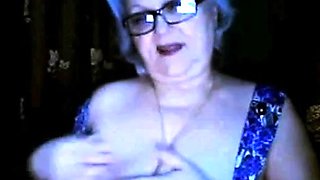 Old Russian Teacher Shows Off Her Big Breasts on Webcam