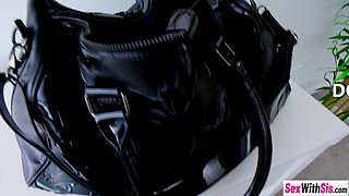 Petite teenage stepsister giving a blowing off