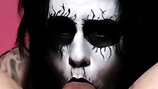 Black Metal Goth Deepthroats so Good That She Gets Two Throatpies