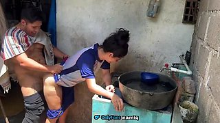 Horny Stepbrothers Fuck Latina MILF Roxxan Outdoors - Big Ass Creampie & Squirting