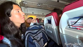 Extreme Public Blowjob Aboard the Plane with Katty West