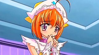 Sexy anime maid sucks dick