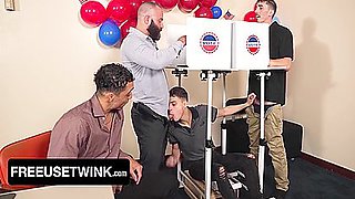 Cute Bottom Takes A Big White Election Night Erection Ft. Amone Bane & Babybear