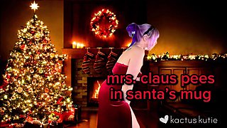 Mrs. Claus Pees in Santas Mug