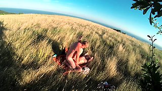 Buxom blonde takes a dick for a wild ride in the outdoors
