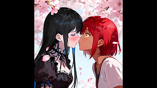 Akari & Yuki Lesbian Fingering Under the Tree- Anime- Spanish Audio- ASMR