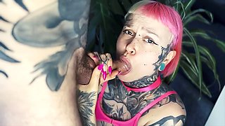Sweet girl Alexis Reaves gives a mind-blowing blowjob with rimjob action and tongue tricks