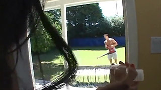 Babe gags on a monster cock then gets fucked to a pussy cumshot