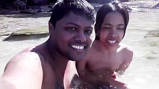 Our nudist moments .. My Filipina Nudist Wife enjoying Nude island hopping