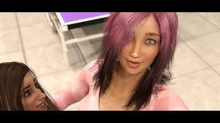 3D animated threesome adventures with Misskitty2k