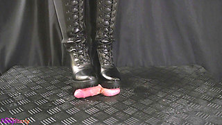 The Stomping Nightmare in Rough Leather Lace Boots - Cock Balls Crush Trample, Shoejob, CBT, Trampling, Bootjob, Stomping