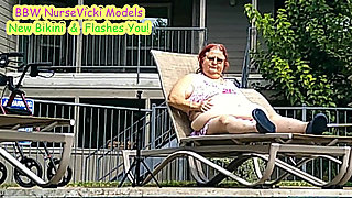 Nurse Vicki Models Her New Bikini by Pool Flashes You Then