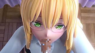 Busty anime teacher shows how to drill in a hentai game by Wildfantasy4k