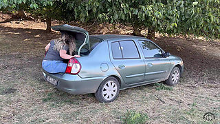 Trunk Tease: Bouncing Outside the Car