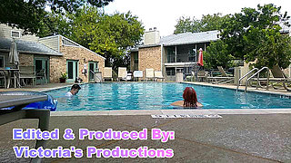 BBW Nurse Vicki and Handsome Harry in Pool Battle